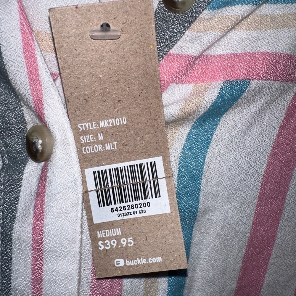 BKE Multicolor Striped Button Up Blouse NWT - Picture 5 of 5